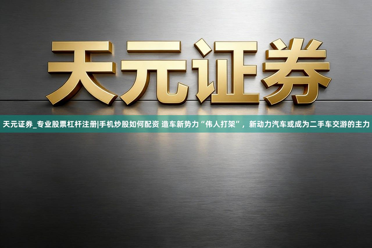 天元证券_专业股票杠杆注册|手机炒股如何配资 造车新势力“伟人打架”,新动力汽车或成为二手车交游的主力