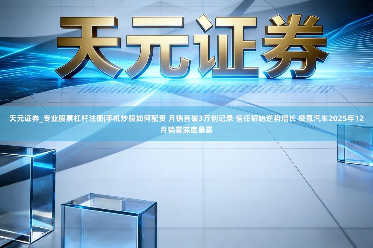 天元证券_专业股票杠杆注册|手机炒股如何配资 月销首破3万创记录 信任初始逆势增长 极氪汽车2025年12月销量深度暴露